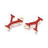 Rack Plating Alloy Enamel Pendants ENAM-T024-53Y-G-2