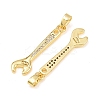 Brass Micro Pave Clear Cubic Zirconia Pendants KK-G549-16C-G-2