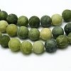 Round Frosted Natural TaiWan Jade Bead Strands G-M248-10mm-02-1