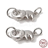 Anti-Tarnish Rhodium Plated 925 Sterling Silver Lobster Claw Clasps with Jump Rings X-STER-D006-15P-1