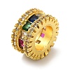 Brass Micro Pave Colorful Cubic Zirconia European Beads KK-C072-15G-1