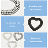 9Pcs 3 Colors Heart Non-woven Fabric Sew on Appliques PATC-FG0002-03-4