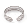 Non-Tarnish 304 Stainless Steel Triple Line Open Cuff Rings for Women RJEW-G285-73P-3