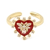 Brass Micro Pave Cubic Zirconia Cuff Open Rings for Women RJEW-B160-09G-4