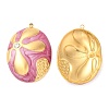 304 Stainless Steel Enamel Pendants STAS-E040-10G-04-1