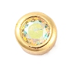 Rack Plating Flat Round Brass Micro Pave Cubic Zirconia Cabochons KK-F874-03G-08-1