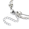 Star Alloy Pave Clear Cubic Zirconia Link Round Snake Chain Bracelets BJEW-S149-01P-3