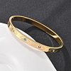 Eye 304 Stainless Steel Rhinestone Bangles for Women BJEW-Z092-09G-1