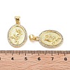 Rack Plating Brass Micro Pave Clear Cubic Zirconia Pendants KK-Z064-15G-3