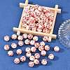 Floral Printed Porcelain Beads PORC-Q202-10mm-1-5