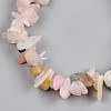 Unisex Chip Natural Morganite Beaded Stretch Bracelets BJEW-S143-44-3