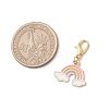 Rainbow Alloy Enamel Pendant Decorations HJEW-JM04116-3