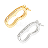 2Pcs 2 Colors Platinum Plated 925 Sterling Silver Rhinestone Twister Clasps STER-UN0001-05-1