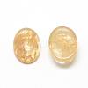 Coffee Watermelon Stone Glass Cabochons G-R415-14x10-39-2