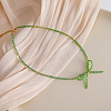 Feaceted Rondelle Glass Beaded Necklaces LK3957-4-1