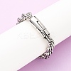 304 Stainless Steel Rope Chain Bracelets for Men Women BJEW-C124-03B-P-1
