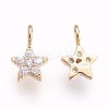 Brass Micro Pave Cubic Zirconia Charms KK-P157-07G-NF-2