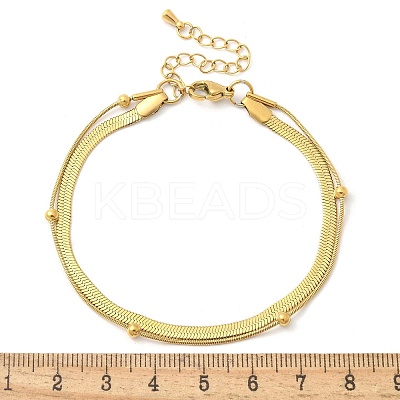 304 Stainless Steel Herringbone Chains & Snake Chain Bracelets BJEW-U019-04G-05-1