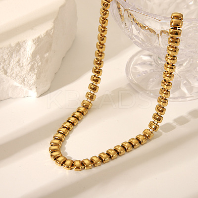 304 Stainless Steel Rectangle Link Chain Necklaces PW1815-2-1