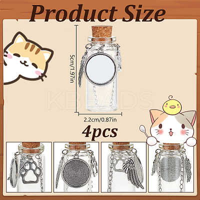 Transparent Glass Empty Bottles with Alloy Charms AJEW-DR00027-1
