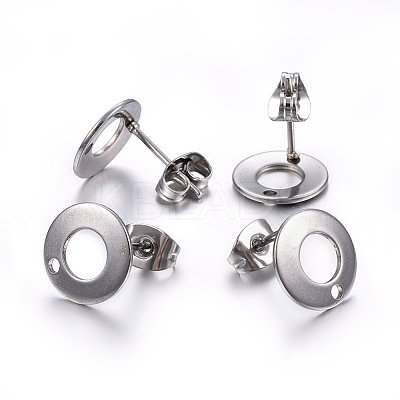 Non-Tarnish 304 Stainless Steel Stud Earring Findings X-STAS-H472-01P-1