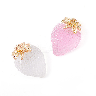 2Pcs 2 Colors Alloy Resin Pendants CRES-TA0001-53-1