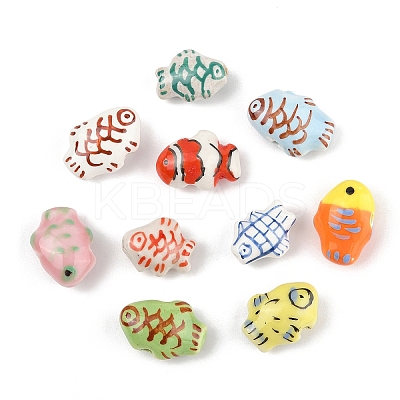 10Pcs 10 Styles Handmade Porcelain Beads PORC-YW0001-30-1