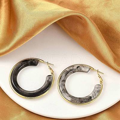 304 Stainless Steel Hoop Earrings For Women EJEW-B113-02G-02-1