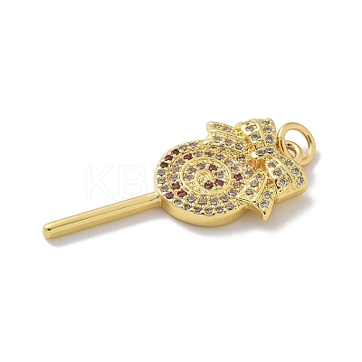 Brass Micro Pave Cubic Zirconia Pendants KK-M300-25G-1