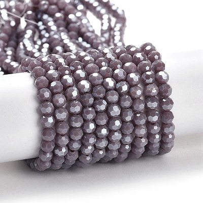 Electroplate Opaque Glass Beads Strands LS-EGLA-A035-P4mm-A11-1