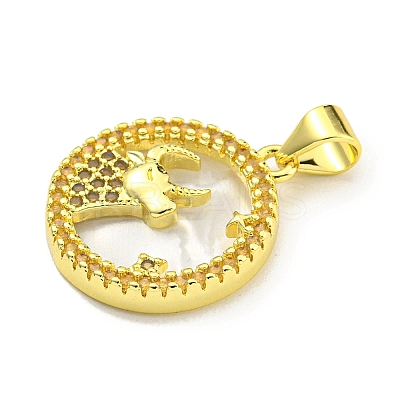 Brass Micro Pave Clear Cubic Zirconia Pendants KK-K354-04G-09-1