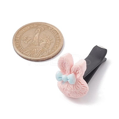 Rabbit with Bowknot Resin Car Air Vent Clips JEWB-BR00147-03-1