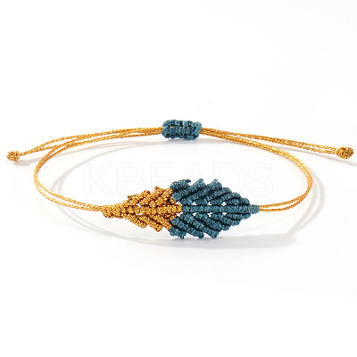 Handmade Waxed Cord Braided Bracelets for Women WF3570-1-1