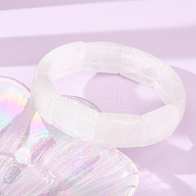 Rectangle Natural Quartz Crystal Beaded Stretch Bracelets for Women Men GG-CBA9ACE-C06-1