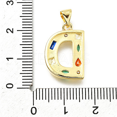 Brass Micro Pave Clear Cubic Zirconia Pendants KK-G521-01G-D-01-1
