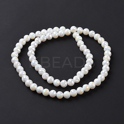 Electroplate Glass Beads Strands X-GLAA-E036-13E-1