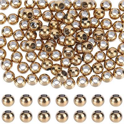 100Pcs Ion Plating(IP) 202 Stainless Steel Rondelle Spacer Beads STAS-SC0006-90-1