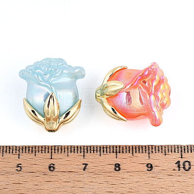 Iridescent Plating Acrylic Beads MACR-C029-06-1