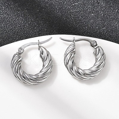304 Stainless Steel Twist Ring Hoop Earrings EJEW-Z146-01P-01-1