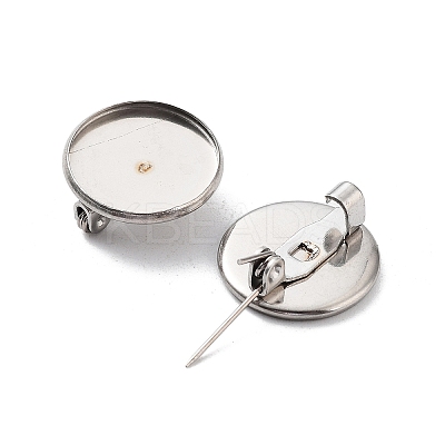 Non-Tarnish 304 Stainless Steel Brooch Base Settings FIND-D035-04A-P-1