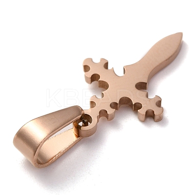 304 Stainless Steel Pendants STAS-P253-15RG-1