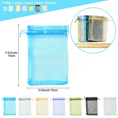 50Pcs Organza Bags Jewellery Storage Pouches Wedding Favour Party Mesh Drawstring Gift OP-FS0001-05D-1