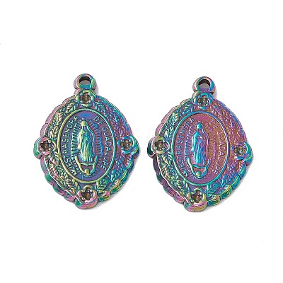 Ion Plating(IP) Oval 304 Stainless Steel Pendant Rhinestone Settings STAS-G278-28M-1