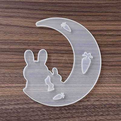 DIY Animal on the Crescent Moon Big Pendant Silhouette Silicone Molds DIY-F125-02-1