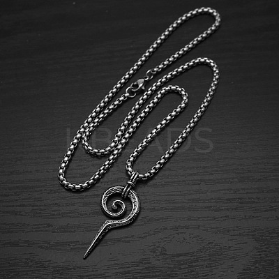 304 Stainless Steel Vintage Spiral Pendant Necklaces for Men FS-WGF8781-01-1