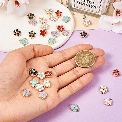 30Pcs 6 Colors Alloy Charms ENAM-TA0001-76-1