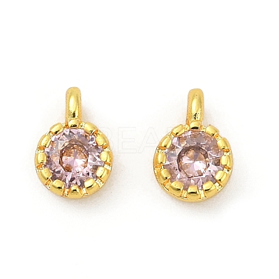 Brass Pave Cubic Zirconia Pendants KK-H204-03G-04-1