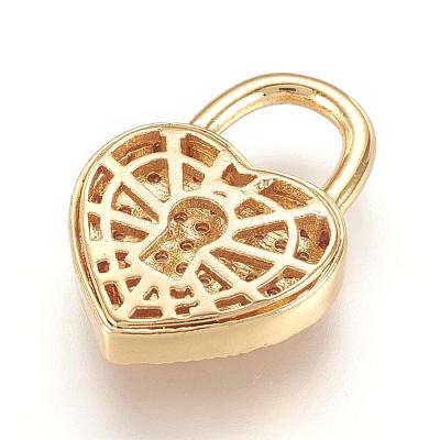 Brass Micro Pave Cubic Zirconia Pendants ZIRC-F062-04G-1