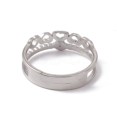Non-Tarnish 201 Stainless Steel Hollow Out Heart with Evil Eye Finger Ring for Women RJEW-C045-06P-1