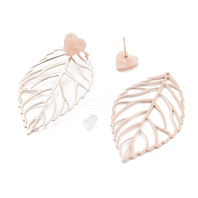 Rack Plating Brass Stud Earrings EJEW-C108-02RG-1